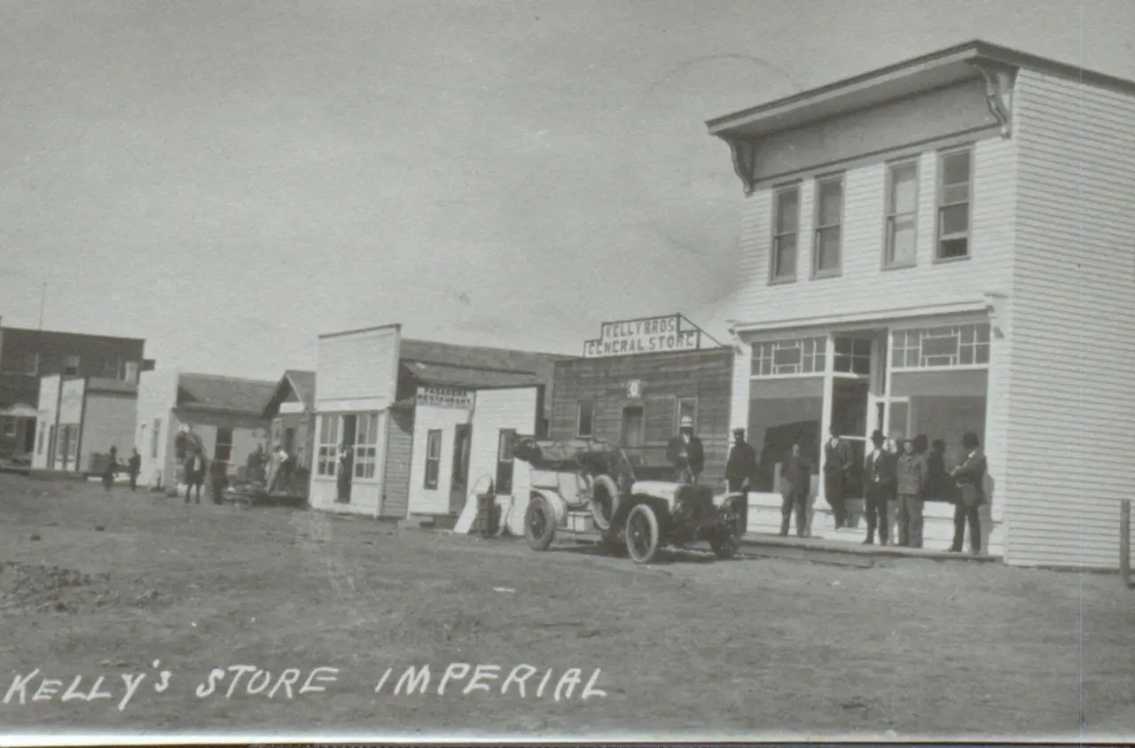 Kelly Bros. General Store on the main street, about 1912